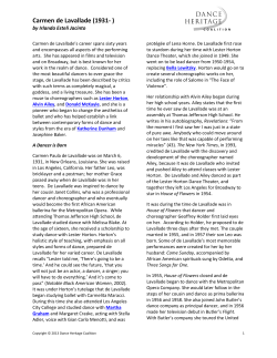 Carmen de Lavallade (1931- )