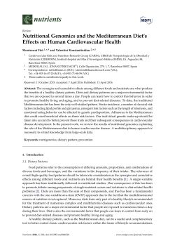 Nutritional Genomics and the Mediterranean Diet`s Effects on