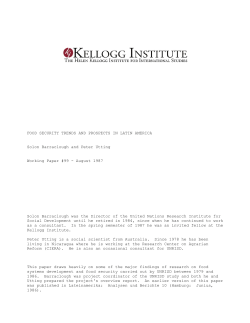 Food Security Trends and Prospects in Latin America