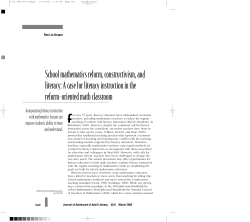 School mathematics reform, constructivism, and literacy