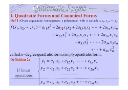 I. Quadratic Forms and Canonical Forms xa +