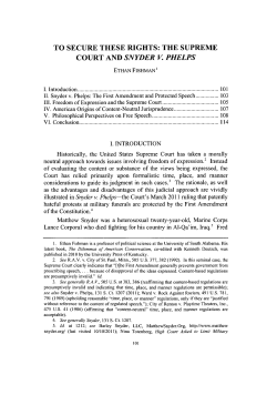 to secure these rights: the supreme court and snyder v. phelps