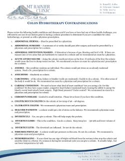 colon hydrotherapy contraindications