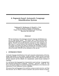 A Segment-Based Automatic Language Identification System