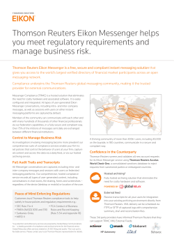 Thomson Reuters Eikon Messenger helps you meet regulatory
