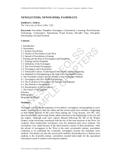 Newsletters, Newspapers, Pamphlets