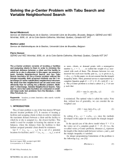 Solving the p-Center problem with Tabu Search