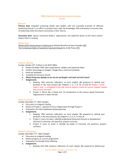 Primary Goal : Empower promising Jewish teen