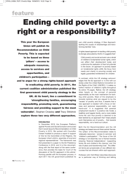 Ending child poverty: a right or a responsibility?