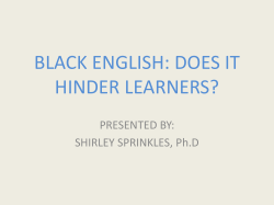 black english - AIE Conference
