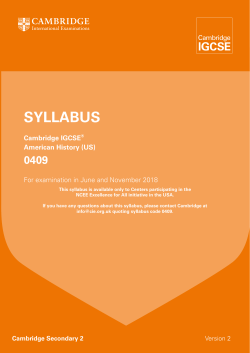 syllabus - Cambridge International Examinations