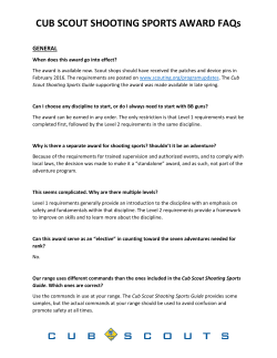 CUB SCOUT SHOOTING SPORTS AWARD FAQs