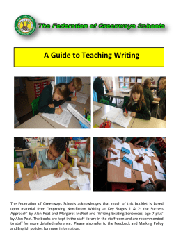 Greenways Guide to Writing - The Federation of Greenways Schools