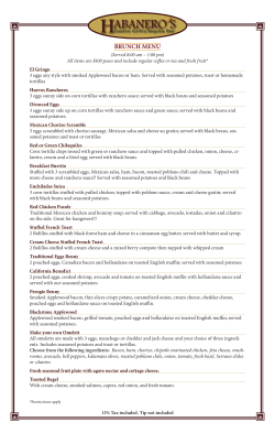 brunch menu - Habanero`s Gastro Grill