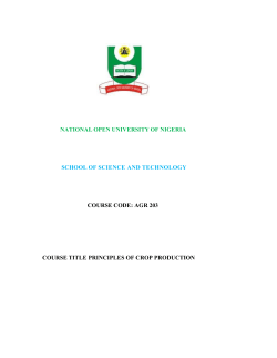 AGR203 - National Open University of Nigeria