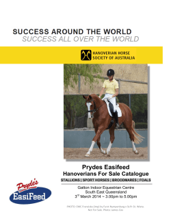 Sale Catalogue 2014 - Hanoverian Horse Society of Australia