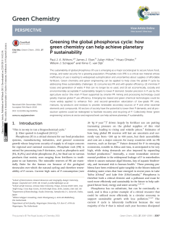Greening the global phosphorus cycle: how green chemistry can