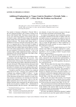 Additional Explanations to &ldquo;Upper Limit in Mendeleev`s Periodic