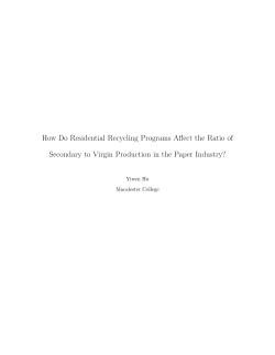 How Do Residential Recycling Programs Affect the Ratio of