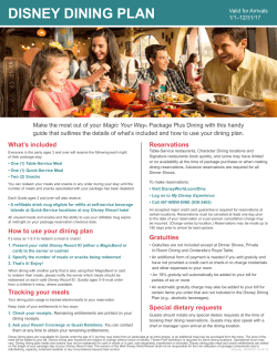 Disney Dining Plan