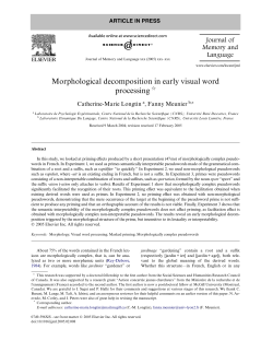 Morphological decomposition in early visual word processing