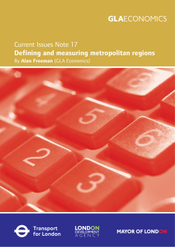 Current Issues Note 17 Defining and measuring metropolitan regions