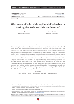 Effectiveness of Video Modeling Provided by Mothers in