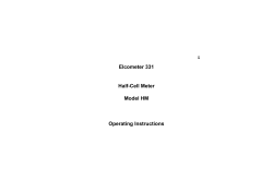 Elcometer 331 Half-Cell Meter Model HM Operating Instructions
