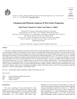 Chemical and Physical Analyses of Wax Ester Properties