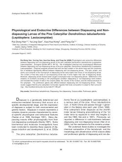 Physiological and Endocrine Differences between Diapausing and