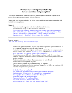 PTP Guidelines for Speaking Skills