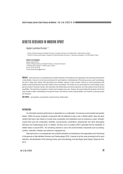 GENETIC RESEARCH IN MODERN SPORT