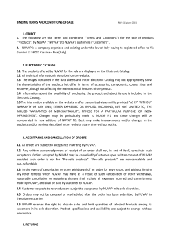 BINDING TERMS AND CONDITIONS OF SALE 1. OBJECT 1. The