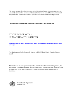 ethylene glycol: human health aspects