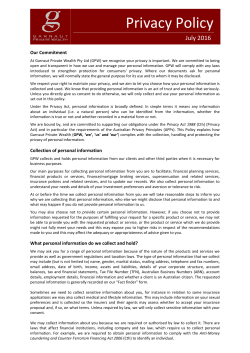 Privacy Statement - Garnaut Private Wealth