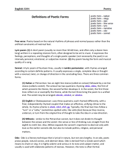 Definitions of Poetic Forms