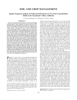 SOIL AND CROP MANAGEMENT