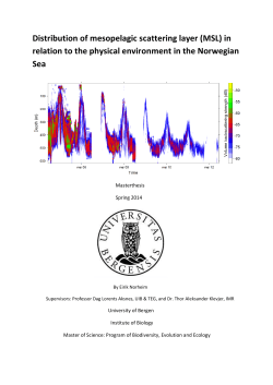 Distribution of mesopelagic scattering layer (MSL) in relation to the