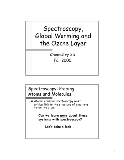 Spectroscopy, Global Warming and the Ozone Layer