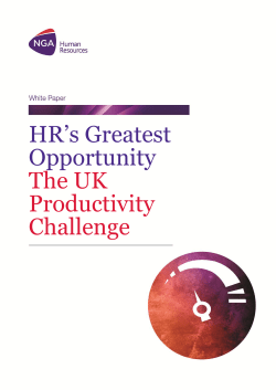 HR`s Greatest Opportunity The UK Productivity Challenge