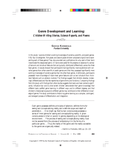 Genre Development and Learning