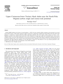 Upper Cretaceous/lower Tertiary black shales near the North Pole