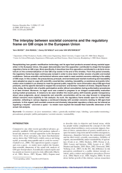 The interplay between societal concerns and the regulatory frame