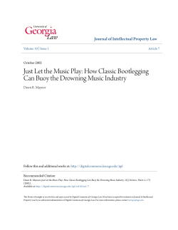 Just Let the Music Play: How Classic Bootlegging Can Buoy