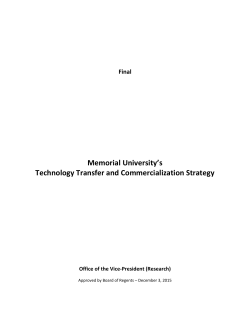 Technology Transfer and Commercialization Strategy