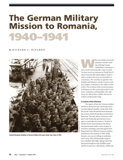 The German Military Mission to Romania, 1940-1941