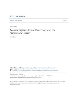 Nonimmigrants, Equal Protection, and the Supremacy Clause