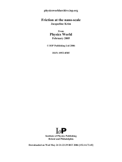Friction at the nano-scale Physics World