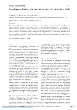 Sexual reproduction and genetic exchange in parasitic protists