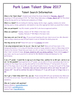Talent Search Information
